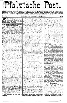 Pfälzische Post Sonntag 14. Januar 1872