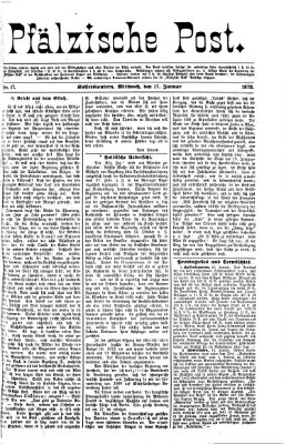 Pfälzische Post Mittwoch 17. Januar 1872