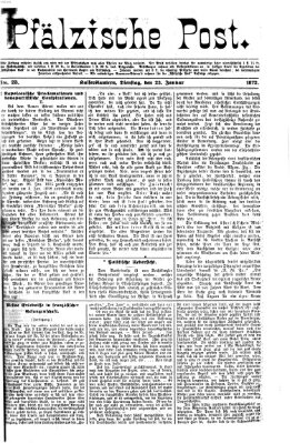 Pfälzische Post Dienstag 23. Januar 1872