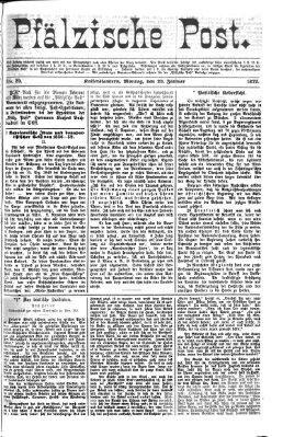 Pfälzische Post Montag 29. Januar 1872