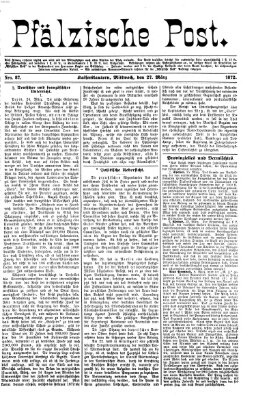 Pfälzische Post Mittwoch 27. März 1872