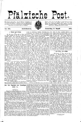 Pfälzische Post Donnerstag 15. August 1872