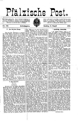 Pfälzische Post Samstag 31. August 1872