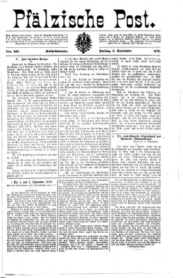 Pfälzische Post Freitag 6. September 1872