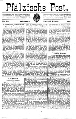 Pfälzische Post Freitag 27. September 1872