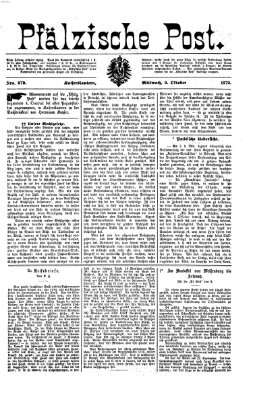 Pfälzische Post Mittwoch 9. Oktober 1872