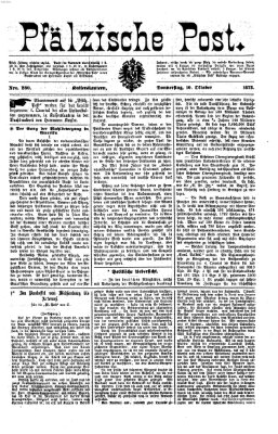 Pfälzische Post Donnerstag 10. Oktober 1872
