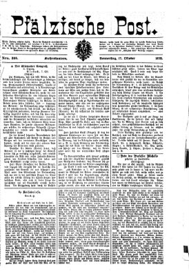 Pfälzische Post Donnerstag 17. Oktober 1872