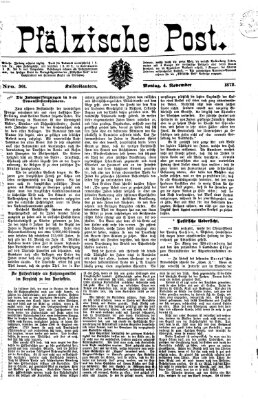 Pfälzische Post Montag 4. November 1872