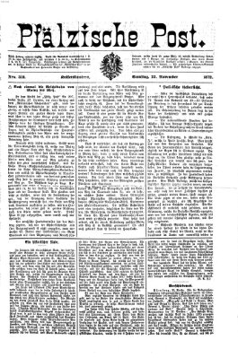 Pfälzische Post Samstag 23. November 1872