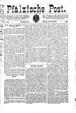 Pfälzische Post Montag 25. November 1872