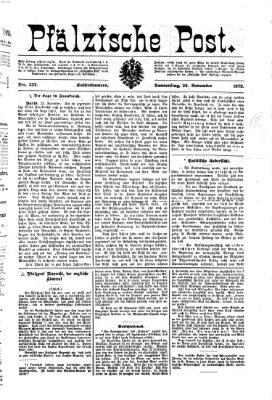 Pfälzische Post Donnerstag 28. November 1872