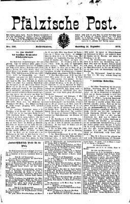 Pfälzische Post Samstag 14. Dezember 1872