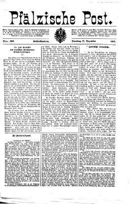 Pfälzische Post Dienstag 17. Dezember 1872