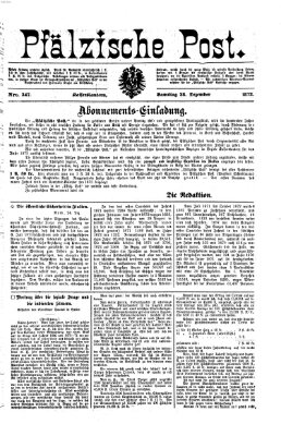Pfälzische Post Samstag 28. Dezember 1872