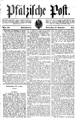 Pfälzische Post Donnerstag 18. September 1873