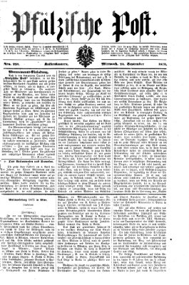 Pfälzische Post Mittwoch 24. September 1873