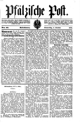 Pfälzische Post Donnerstag 2. Oktober 1873
