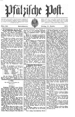 Pfälzische Post Freitag 31. Oktober 1873