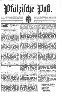 Pfälzische Post Samstag 1. November 1873