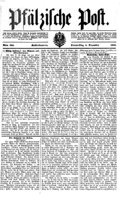 Pfälzische Post Donnerstag 4. Dezember 1873
