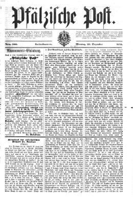 Pfälzische Post Montag 22. Dezember 1873