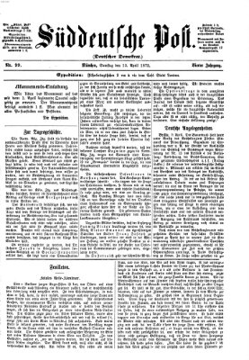 Süddeutsche Post Samstag 13. April 1872