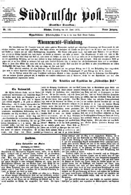 Süddeutsche Post Dienstag 18. Juni 1872