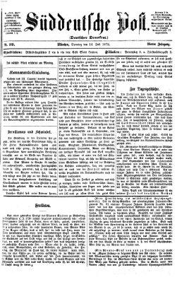 Süddeutsche Post Sonntag 14. Juli 1872