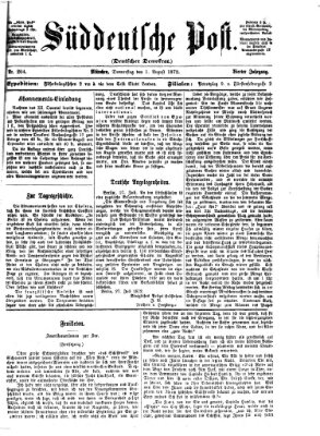 Süddeutsche Post Donnerstag 1. August 1872