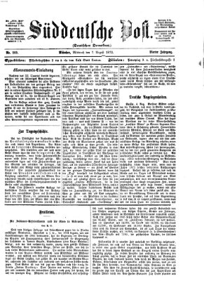 Süddeutsche Post Mittwoch 7. August 1872