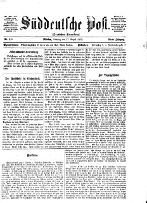 Süddeutsche Post Samstag 17. August 1872