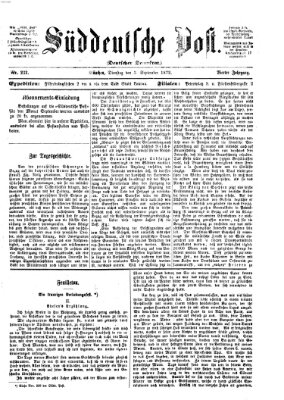 Süddeutsche Post Dienstag 3. September 1872