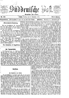Süddeutsche Post Samstag 21. September 1872