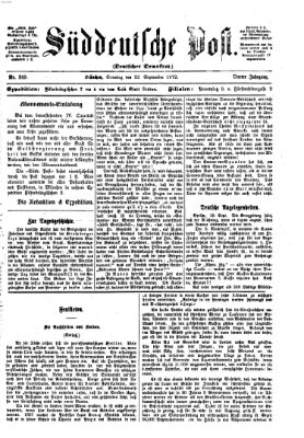 Süddeutsche Post Sonntag 22. September 1872