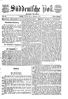 Süddeutsche Post Mittwoch 25. September 1872