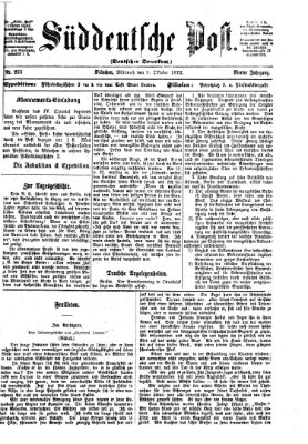 Süddeutsche Post Mittwoch 9. Oktober 1872