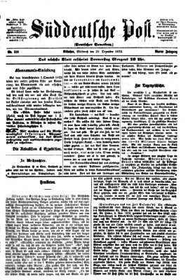 Süddeutsche Post Mittwoch 25. Dezember 1872