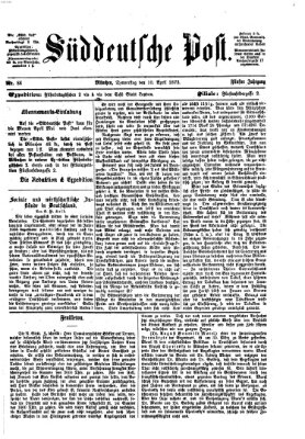 Süddeutsche Post Donnerstag 10. April 1873
