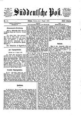 Süddeutsche Post Sonntag 3. August 1873