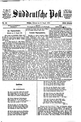 Süddeutsche Post Mittwoch 20. August 1873