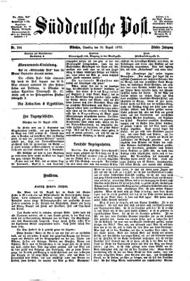 Süddeutsche Post Samstag 30. August 1873