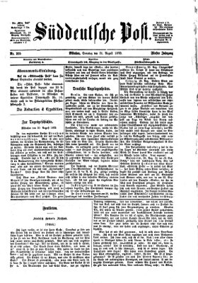 Süddeutsche Post Sonntag 31. August 1873