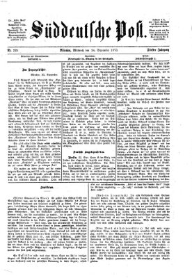 Süddeutsche Post Mittwoch 24. September 1873