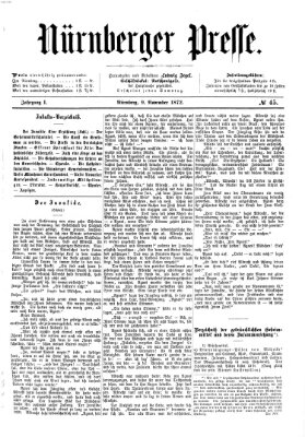 Nürnberger Presse Samstag 9. November 1872