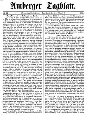 Amberger Tagblatt Donnerstag 22. Februar 1872