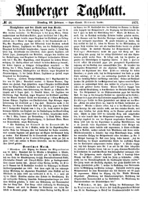 Amberger Tagblatt Dienstag 27. Februar 1872