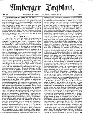 Amberger Tagblatt Donnerstag 11. April 1872