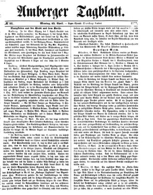 Amberger Tagblatt Montag 15. April 1872