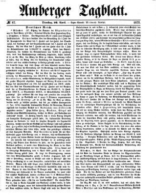 Amberger Tagblatt Dienstag 16. April 1872